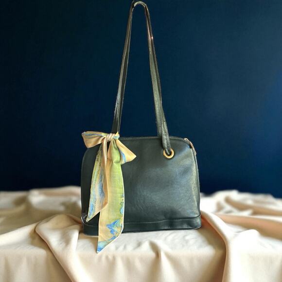 Bally Vintage Green Leather Alma Style Shoulder Bag - Picture 1 of 16